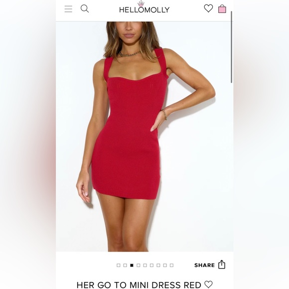 Hello molly red mini dress - Picture 2 of 2